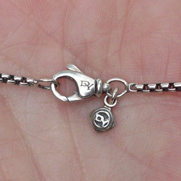 Retired David Yurman  Belmont Curb Necklace- 18K/925 - Adjustable DY Chain - Picture 9 of 12